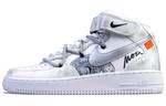Кроссовки Nike Air Force 1 Skateboard Shoes Men Mid-Top Black White Gray - фото