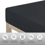 Простыня Leonique "Простыня София 140-160х200-220 см, 1 шт., черный - фото 2