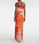 Длинное платье макси из джерси с принтом Emma Simkhai, Coral - фото 3