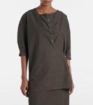 Хлопковый топ Lemaire, темно-коричневый - фото 6