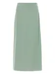 Юбка миди с разрезом Max Mara, зеленый - фото