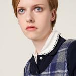 Клетчатое мини-платье MIU MIU, серо-голубой - фото 4