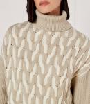 Свитер из шерсти BOSS BLACK Ferdolia Regular Fit, бежевый - фото 4