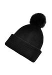 Шапка OYSHO WOOL BLEND KNIT WITH POMPOM, Black - фото 4