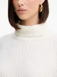 Свитер в рубчик с высоким воротником Simona Corsellini, белый - фото 4