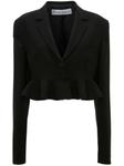 JW Anderson укороченный блейзер с оборками, черный - фото