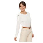 Футболка с длинным рукавом Pieces Nollie, белый - фото