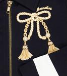 Куртка из вышитого хлопкового джерси Monnalisa, Blu+Bianco - фото 2