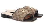 Шлепанцы женские Gucci Double G, коричневый / черный - фото 4