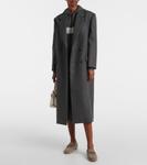 Платье миди из шерсти, кашемира и шелка Brunello Cucinelli, серый - фото 2