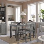 Деревянный стул HAUGA IKEA, серый - фото 2