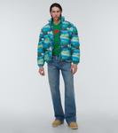 Стеганый пуховик с принтом ERL, Erl Green Sunset - фото 2