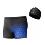 ЛиНинг Плавательные шорты Мужские Черно-синие, Комплект одежды (Плавательные шорты + Очки для плавания) - фото 3