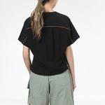 Футболка (WMNS) adidas Tech Woven t-shirt 'Black', черный - фото 4