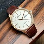 CITIZEN Часы Automatic Mechanical Movement Genuine Leather Strap Watch Men's Watch White Dial, White Dial - фото 4