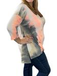Топ Tie Dye 3/4 в коралловом/сером цвете honeyme - фото 3