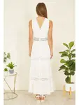 Платье Yumi Lace Trim Cotton Maxi Sundress, белый - фото 4