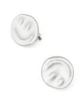 Серебряные текстурированные серьги-клипсы в форме диска Robert Lee Morris Soho, Silver - фото 2