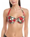VYB Frankie Сборчатый топ-бикини с косточками, красный - фото