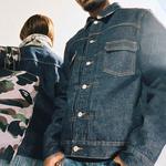 Джинсовая куртка Bape унисекс темно-синего цвета A Bathing Ape, темно-синий - фото 4