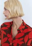 Блузка на пуговицах PRINTED SHORT-SLEEVED Mango, красный - фото 3