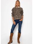 SASSYCLASSY Бежевый свитер с леопардовым принтом - фото 2