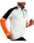 Пуловер Brooks Run Visible 1/2 Zip 2.0, цвет Ecru/Fluoro Flash/Black - фото 2