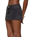 Джинсовая мини-шорты Camelia Edikted, черный - фото 4