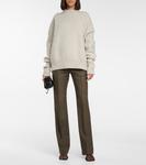 Прямые брюки из смесовой шерсти Peter Do, оливковый - фото 2