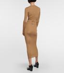 Шелковый топ с логотипом Prada, Cammello - фото 3