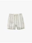 Полосатые шорты цвета экрю KOTON - фото