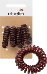 Резинки для волос спиральные маленькие коричневые 4 шт. ebelin - фото