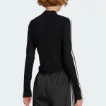 Тренировочная куртка Adidas Originals Adicolor 3-Stripes Slim Knit, черный - фото 4