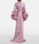 Сборчатое платье с рюшами Costarellos, Pink 671 - фото 3