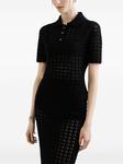 Рубашка-поло Dolce & Gabbana с ажурным узором, черный - фото 4