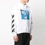 Толстовка logo pattern printing drawstring version white Off-White, белый - фото 4