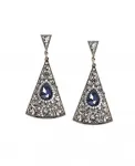 Треугольные филигранные серьги-подвески Sohi, blue - фото