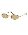 Овальные солнцезащитные очки Miu Miu, Pale Gold - фото 2