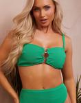 Бикини-топ Wolf & Whistle Fuller Bust x Abby Benson с кольцами спереди, зеленый - фото 2