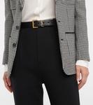 Ремень из кожи с монограммой Saint Laurent, черный - фото 2