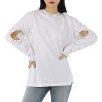 Футболка женская Burberry с вырезами на рукавах, белый - фото 3