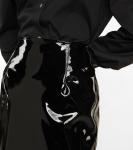 Виниловая юбка миди Alessandra Rich, черный - фото 4