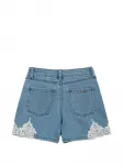 Джинсовые шорты с кружевной отделкой Twinset Kids, синий - фото 2