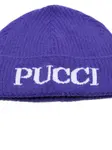 Шапка бини в рубчик с логотипом PUCCI Junior, синий - фото 2