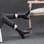 Женские полусапожки Чёрный/Бежевый CHOVO, Экрю - фото 6