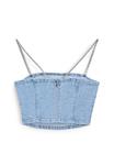 Топ BANDEAUX STRASS Calliope, цвет Blu Denim Chiaro - фото 2