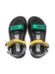 Сандалии на липучках с логотипом Moschino Kids, черный - фото 3
