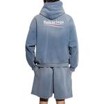 Худи с принтом логотипа Balenciaga, синий - фото 6