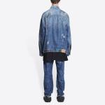 Balenciaga Мужские джинсовые куртки, цвет Blue - фото 4