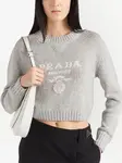 Кашемировый джемпер с логотипом Prada, серый - фото 5
